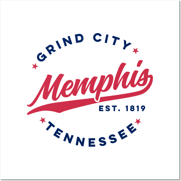 Vintage Memphis Tennessee Grind City Retro USA Wall Art by DetourShirts